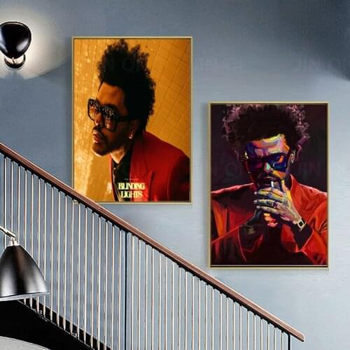 Painting The Weeknd Blinding Lights Starboy Rap Music Album Poster Prints Wall Art Canvas Picture Living Bedroom Home Decoration