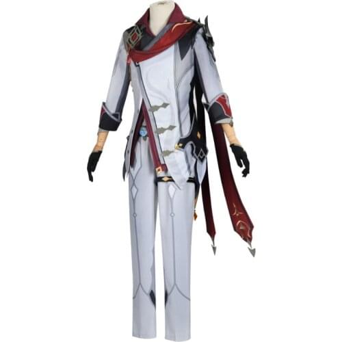 Genshin Impact Project cos Tartaglia anime man cosplay uniform costume set Top + shoulder accessories + belt + scarf