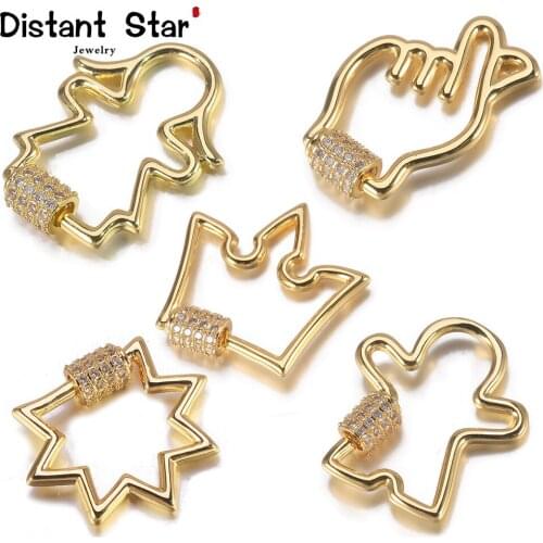 Distant Creative Zircon Carabiner Spiral Clasps Fastener Screw Clasp for DIY Luxury Jewellery Necklace Bracelet Jewelry Making