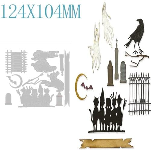 Halloween Crow Metal Cutting Dies For Embossing Album Cut Paper Greeting Card Scrapbooking No Stamps New Arrival 2021