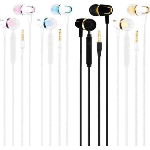 Fashion In-ear Heavy Bass 3.5mm Plug Universal Wired Earphones with Microphone Wired Earphone For Smartphones