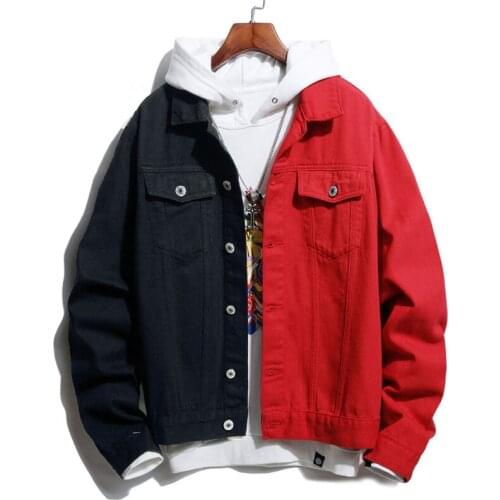 Mens Slim Full Sleeve All Match Denim Jean Jacket Casual Black White Fancy Colored Coat Outerwear