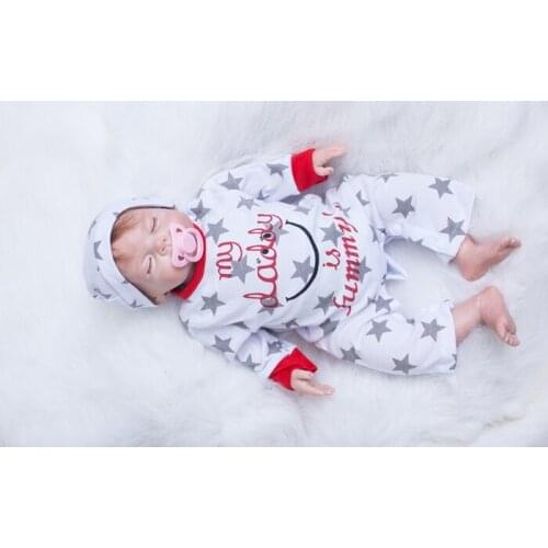 Soft Dolls Baby Toys Silicone Reborn Dolls Sleeping Baby Childrens Educational Toys Kids Babe Gift Boneca Reborn with Pacifier