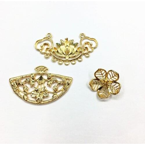 New arrival! 50pcs Copper Flower shape Connector/charm for Hand Made Earring DIY parts,Jewelry Necklace Findings & Component