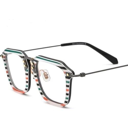 Brand Designer Acetate Titanium Glasses Frame Men Women Handmade Large Eyeglasses Super Light Myopia High Quality Spectacles