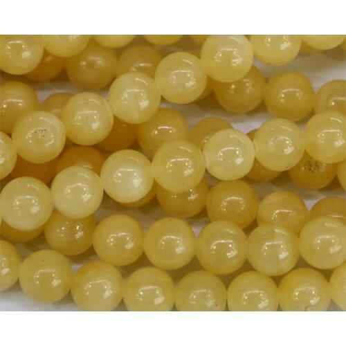 Wholesale Natural Genuine Yellow Honey Jade Round Loose Stone Beads 3-18mm FitJewelry DIY Necklaces or Bracelets 15" 03463