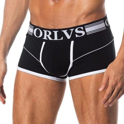 ORLVS Brand 50PC/LOT Wholesale Cotton Men Underwear Male Boxers Solid Shorts Male Panties Quick Dry Mesh Breathable Men Boxers