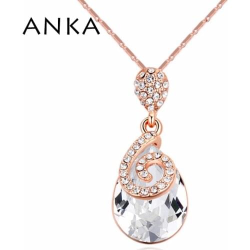 ANKA simple style waterdrop crystal necklace charm fashion pendant necklace for womens gift Crystals from Austria #123497