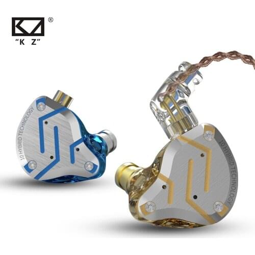 KZ ZS10 Pro 4BA+1DD Hybrid 10 Units HIFI Bass Metal Earbuds In Ear Monitor Headphones Sport Noise Cancelling Earphones