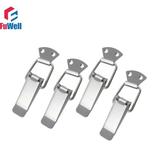 4pcs R001 201Stainless Steel Toggle Latch Hasps Spring Loaded Cabinet Box Buckle