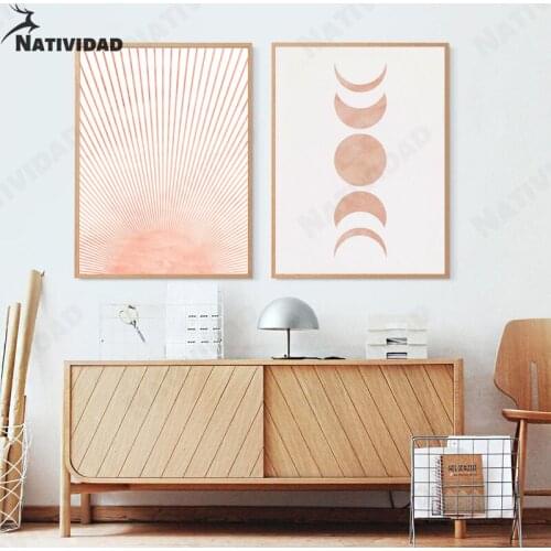 Pink Abstract Art Canvas Drawing Line Poster Home Decoration Nordic Minimalism Living Room Bedroom Wall Art Decoration