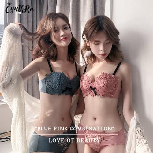 Sexy Bra Women Set Push Up Wirless Seamless Underwear Adjust Breath Bra and Panty Set Thin See Through Femme Lace Lingerie Set