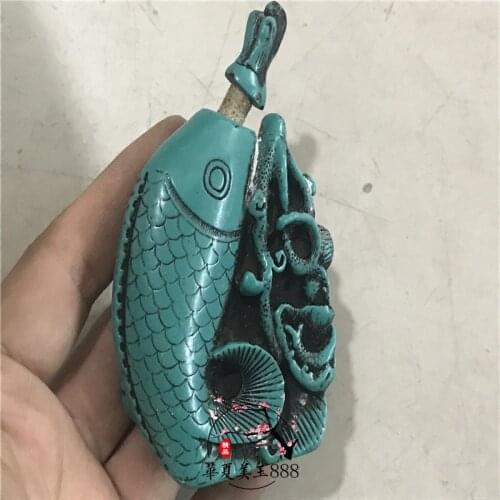 Antique ornament Turquoise snuff bottle home decoration office creative