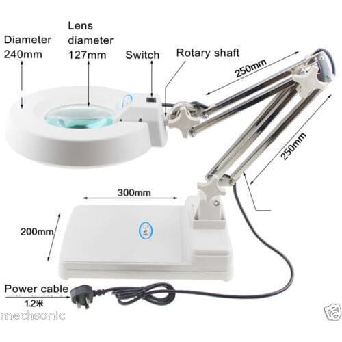 LED desk lamp magnifier Old reading electronic maintenance inspection 10X