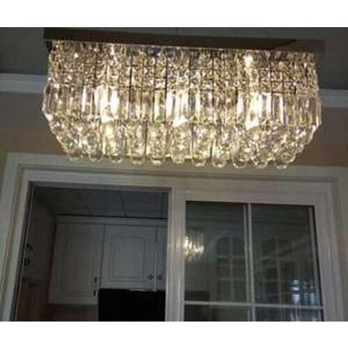 LED Rectangle Modern Crystal light aisle lamp Living room lamp crystal chandelier light modern crystal lamp for home decoration