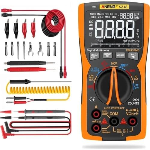 SZ18 9999 Counts Professional True RMS Digital Multimeter Analog Tester Multimetro DIY Square Wave Output Transistor Capac