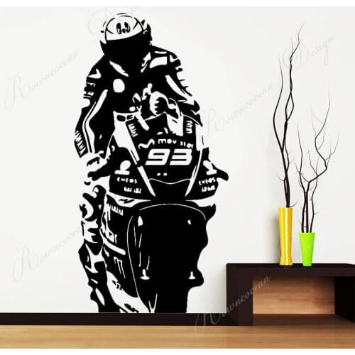 Motorcycle Racing Rider Custom No. Knight Wall Sticker Vinyl Home Decor Room Teen Bedroom Garage Decals Removable Wallpaper 4191