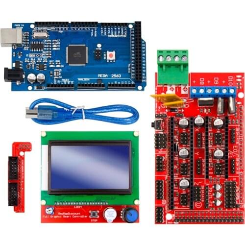 3D Printer Parts Excellent Mega 2560 R3 Mega2560 REV3 + RAMPS 1,4 Controller + RAMPEN 1,4 LCD 12864 LCD for arduino kit