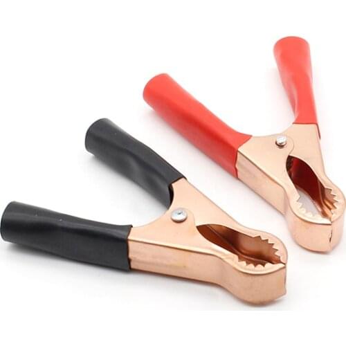 2Pcs Red Black 80mm Crocodile Car Caravan Van Battery Test Lead Clips Alligator Clips Connector Plug Power Charger Accessories