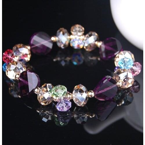 Purple fairy bracelet female Austrian crystal bracelet Korea hand string Chinese valentines day gift