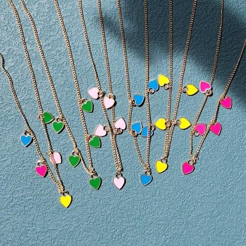 Lost Lady New Cute Heart Pendants Necklace for Women Clavicle Chain Bohemian Chokers Necklace Jewelry Party Gifts Wholesale