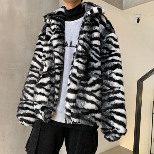 Woman Coat Fashion Male Clothing 2021 Winter New Mens Tiger Pattern Parkas Casual Oversize Korean Streetwear
