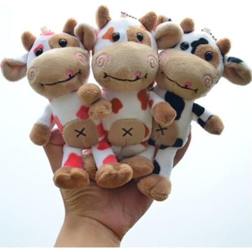 1Pc Symbol Of 2021 Toys Cartoon Calf Pendant Stuffed Toys Cow Doll Plush Toy Small Doll Ragdoll Ornament17CM
