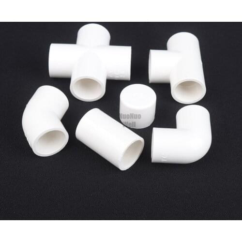 10pcs/lot Inner Dia 20mm White PVC Joint Aquarium Agricultural Sprinkler Irrigation Garden Water Pipe Connector Pipes Fittings