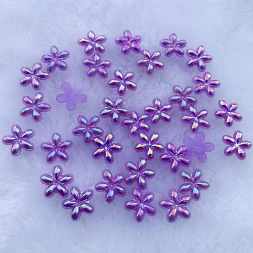 120Pieces 10mm Tiny Flat Back Acryl Flower Cabochons Cameo For Necklace Or Bracelet Make Finding -B054*2