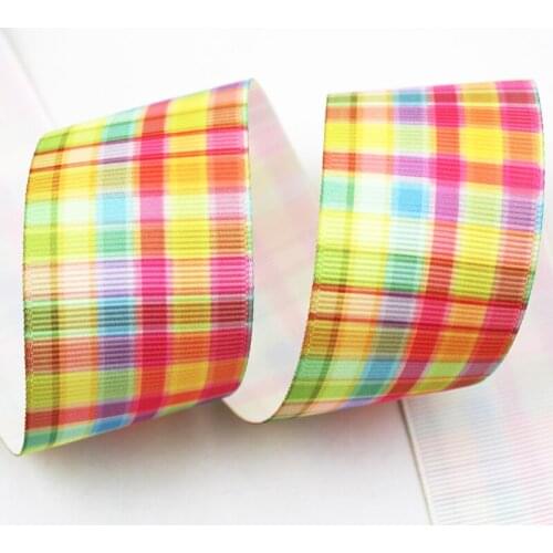 20 yards 38mm polyester check grosgrain ribbon garment accessory sewing webbing tape