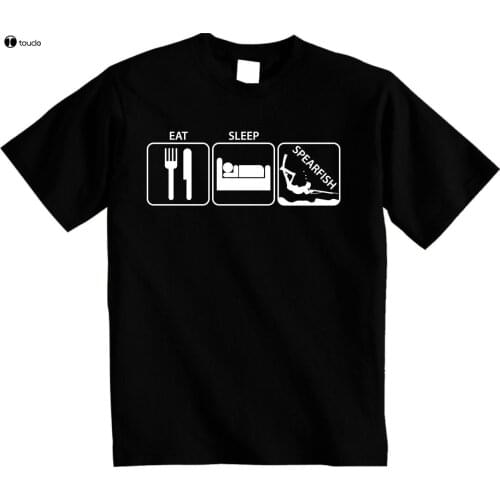 2019 Fashion Camisetas Slim Fit Tops & Tees Eat Sleep Spearfishing T Shirt Scuba Diver Spearfish T-Shirt Free Uk P&Pslim Fit