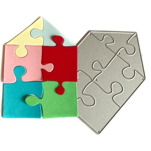 2021 Puzzle House Cutting Dies DIY Embossing Dies Cutter Craft Paper Card Scrapbooking Making