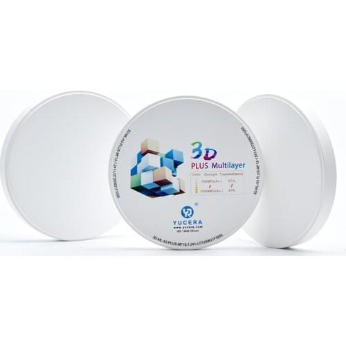 3D Multilayer CAD/CAM System 57% Translucency Dental Lab Zirconia Blocks
