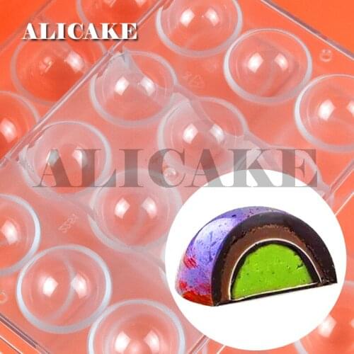 3D Polycarbonate Chocolate Mould Sphere Thick Ball Tray Cake Form for Chocolate Molds Baking Mold Pastry Bakery Bakeware Tools