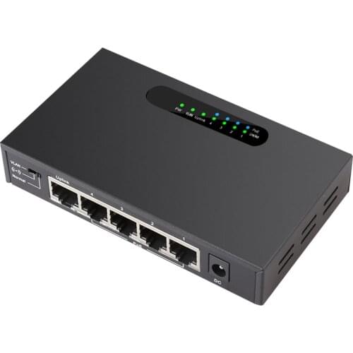 5-Port Full Gigabit POE Switch 65W 52V 1.25A 1000Mps Switch VLAN IEEE802.3 With External Power for Wireless AP/POE Camera