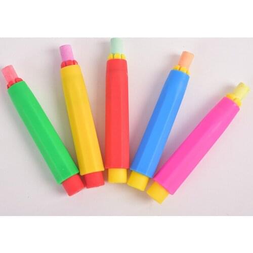 5pcs Health Non-toxic Chalk Holder Chalk Clip Colourful Chalk Holders Clean Teaching Hold for Teacher Children Kawaii Stationery