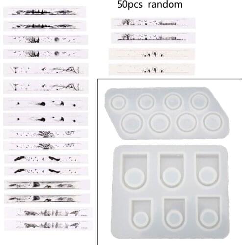 52Pcs Assorted Sizes Round Square Ring Silicone Resin Mold Jewelry Making Tools