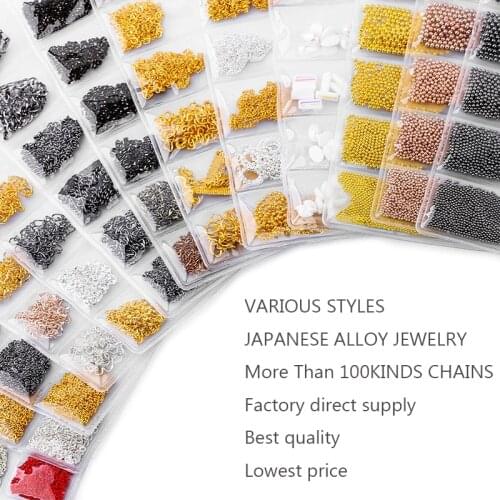 6Pcs/Pack Mixed Chain Japanese Korea Gold Silver Metal Nail Chain 3d Nail Art Decorations Nail Jewelry new arrive
