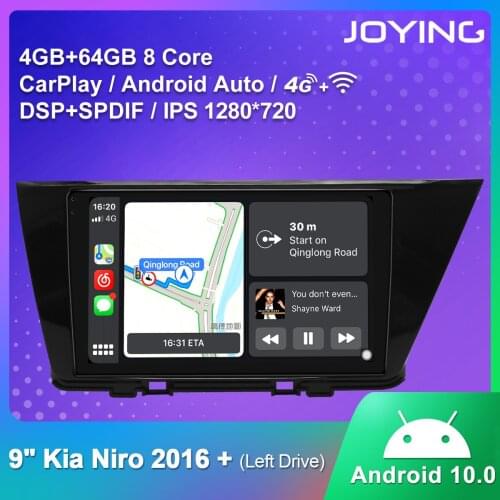 JOYING Android 10.0 Car Radio Player Navigator 4GB RAM+64GB Fast Boot Support WiFi GPS Reverse Camera Carplay For Kia Niro 2016