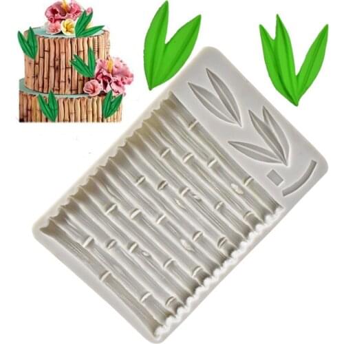 Bamboo Leaf Ruffle Mold Silicone Mould 3D For Panda Cake Border Decorating Chocolate Cream Form Baking Tool Kitchen Accessories