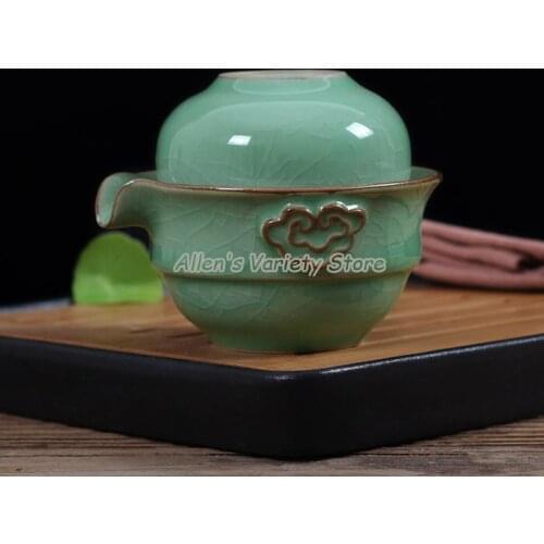 Longquan teacups teaset Quik cup pot grasping porcelain travel tea set ceramic kung fu easy teakettle easy teapot teacup