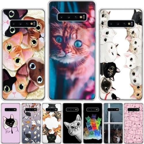 Cat Black Cute Kitten Kitty Catling Phone Case For Samsung Galaxy A51 A71 A50 A70 A80 A90 A01 A6 A7 A8 A10 A10S A20S A20E A30 A4