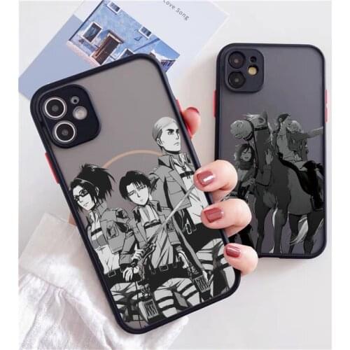 Anime Japanese Attack on Titan Phone Case for Iphone 12 Mini 11 Pro XS MAX 8 7 6 6S Plus X SE20 XR Soft Bumper Fundas Coque Case