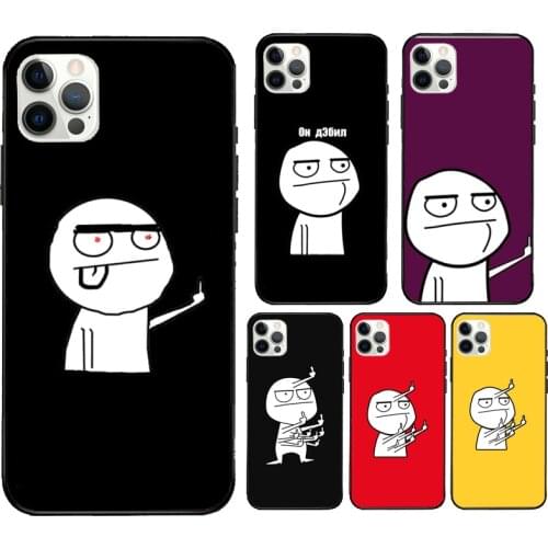 Funny Man Middle Finger Phone Case For iPhone 11 Pro Max 12 mini 6S 7 8 Plus X XS Max SE 2020 XR Cover Coque