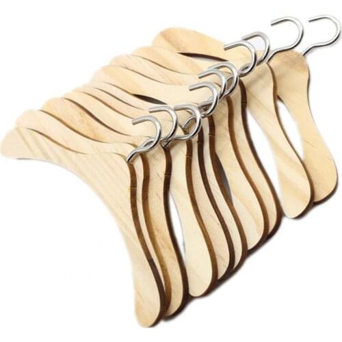 Wood Cloth Hanger Creative Portable Rust-proof Doll Wooden Clothing Organizer for Toy DollHouse Toy Craft DIY Accessories