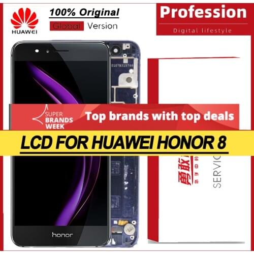 100% Original 5.2'' LCD with Frame for HUAWEI Honor 8 Display Touch Screen Digitizer Assembly FRD-L19 FRD-L09 Repair Parts