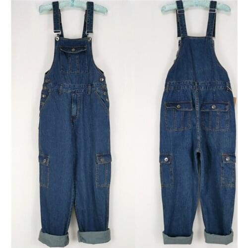 Mens Denim Overalls Mens Overalls Jumpsuit Large Size Strap Straight Pants Blue Jeans Suitable For Weighing 140kg