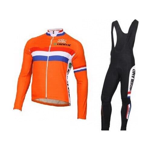 SPRING SUMMER 2017 NETHERLANDS NATIONAL Mens Cycling Jersey Long Sleeve Bicycle Clothing With Bib PANTS Ropa Ciclismo
