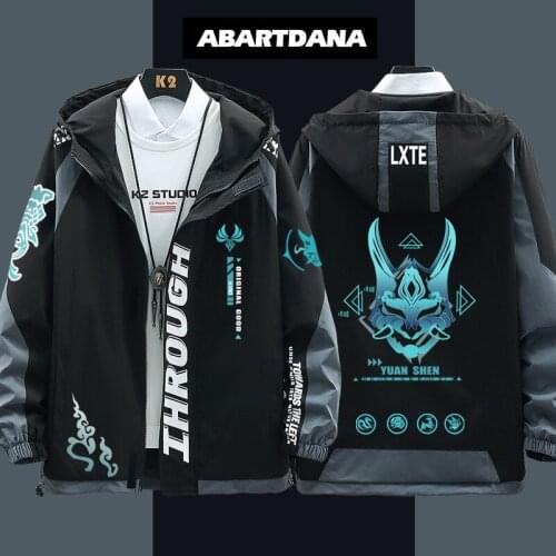 Game Genshin Impact Cosplay Xiao Casual Jacket Trend Spring Autumn Jacket Top Men Polyester Zipper Clothing Coat