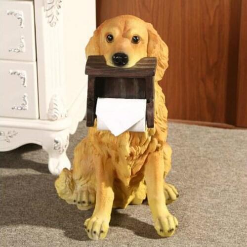 Creative kitchen paper towel rack free punching restaurant floor paper roll simulation dog bathroom toilet tissue box WF1025415